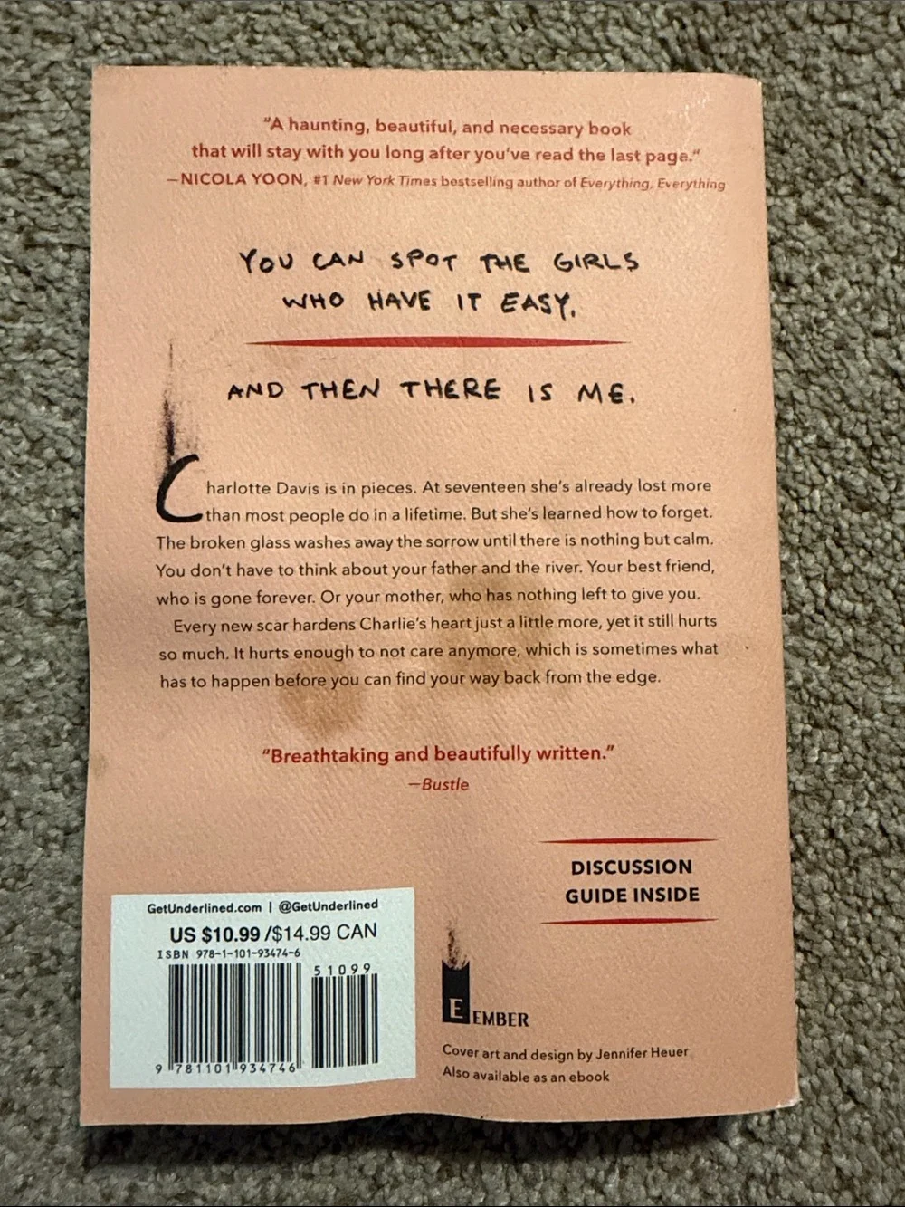 Kathleen Glasgow 'Girl in Pieces' Peach Paperback